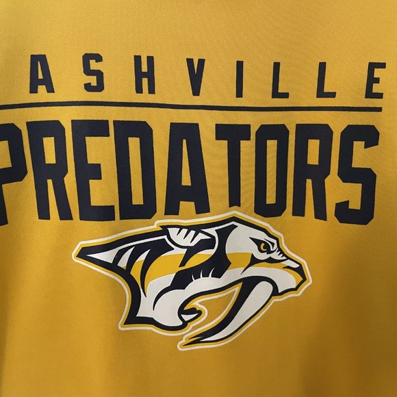 NHL Nashville Predators Preds Boys/Girls Size Large 14-16 Gold Hoodie Mascot EUC - Picture 2 of 4